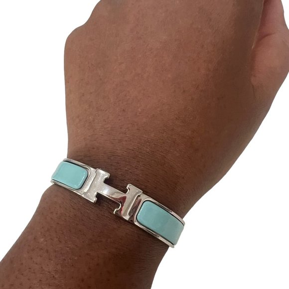 Hermes Jewelry - HERMES Clic H: Silver Metal & "H" Logo, Bangle #1267